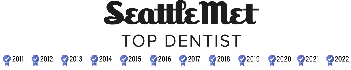 Seattle Met Top Dentist logo - won by our Bellevue dentists at Brookside Dental since 2011
